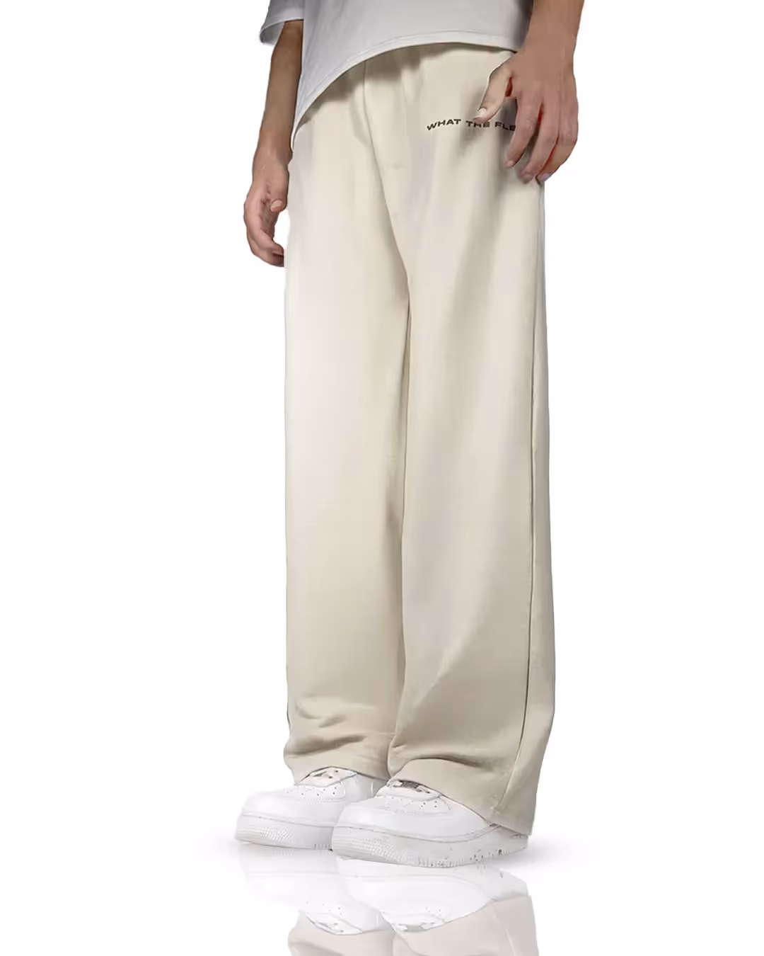 Scripted Cream Essential Cotton Pants image 2