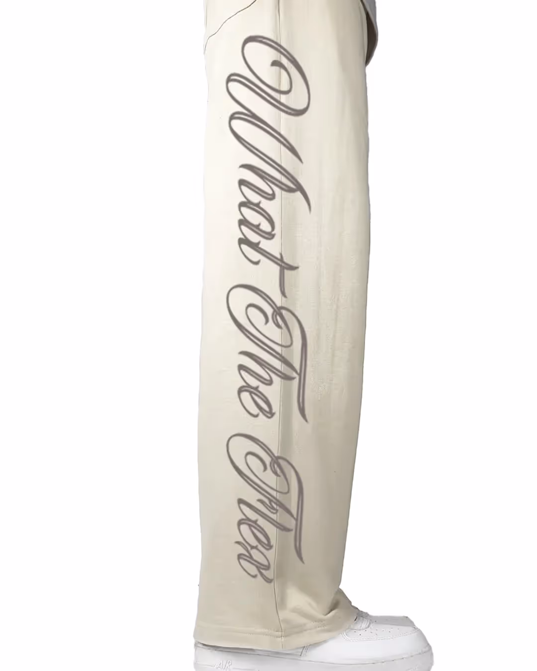 Scripted Cream Essential Cotton Pants image 3
