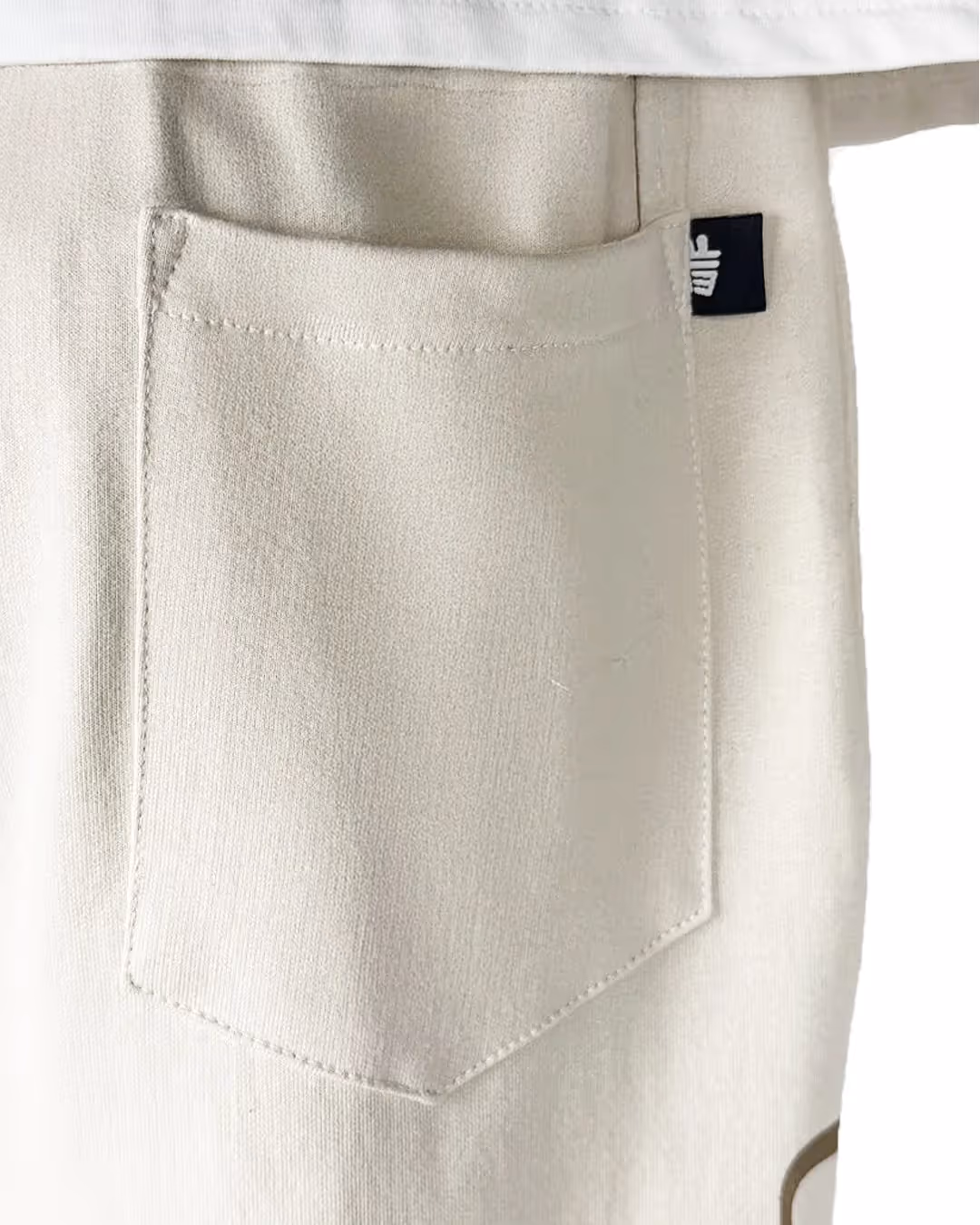 Scripted Cream Essential Cotton Pants image 8
