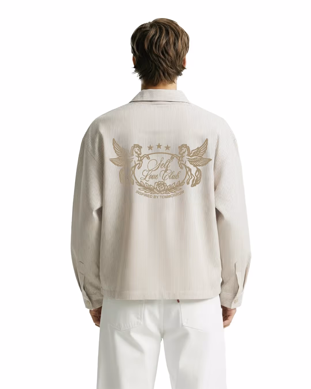 Self Love Club Yellow & White Full Sleeves Striped Shirt image 1