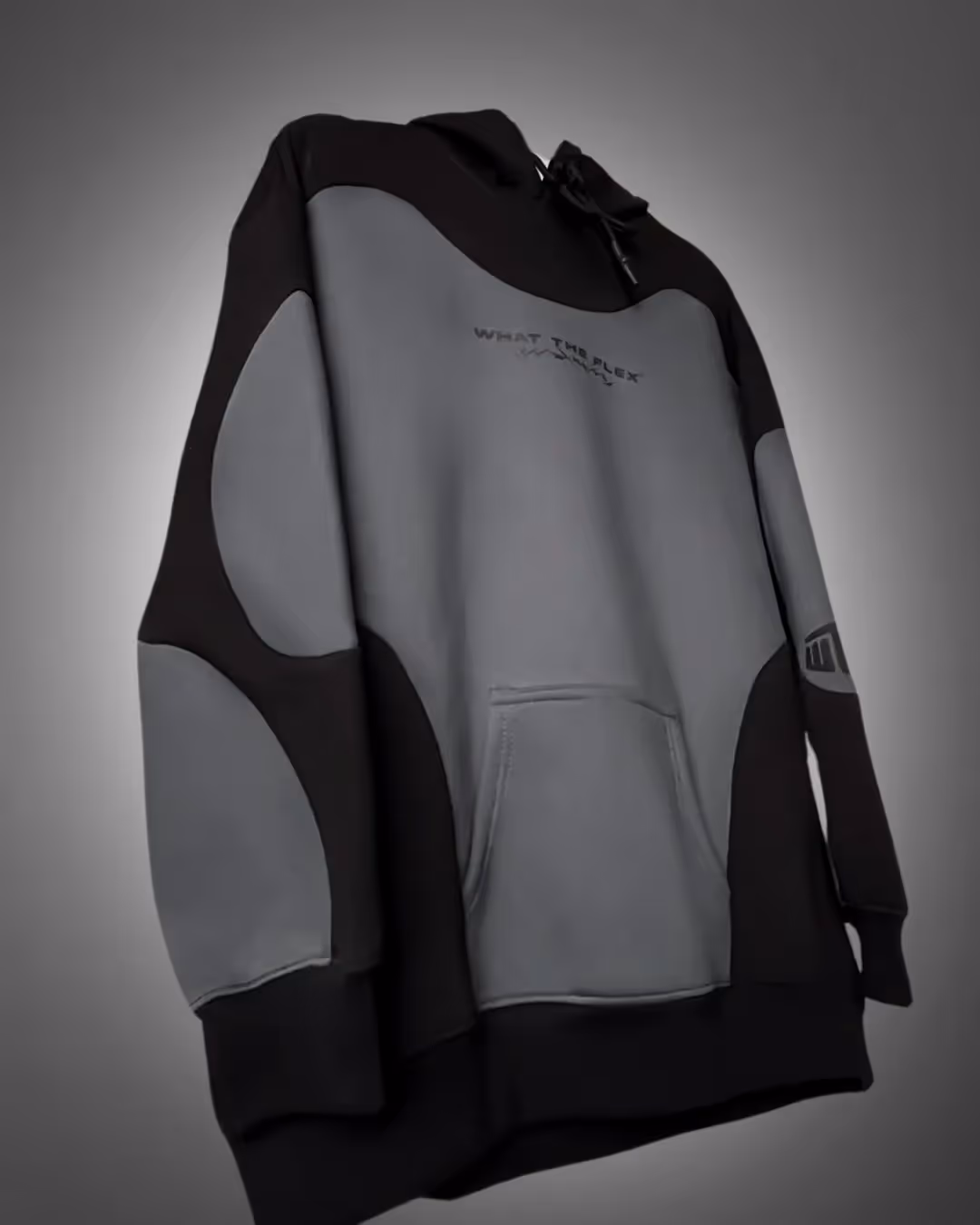 Shadow Grey Panel Oversized Hoodie image 3