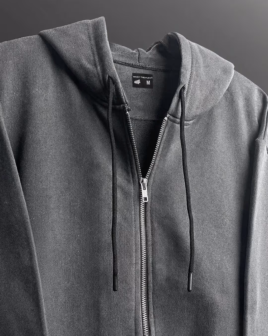 Smoke Grey Zipper Hoodie  image 11