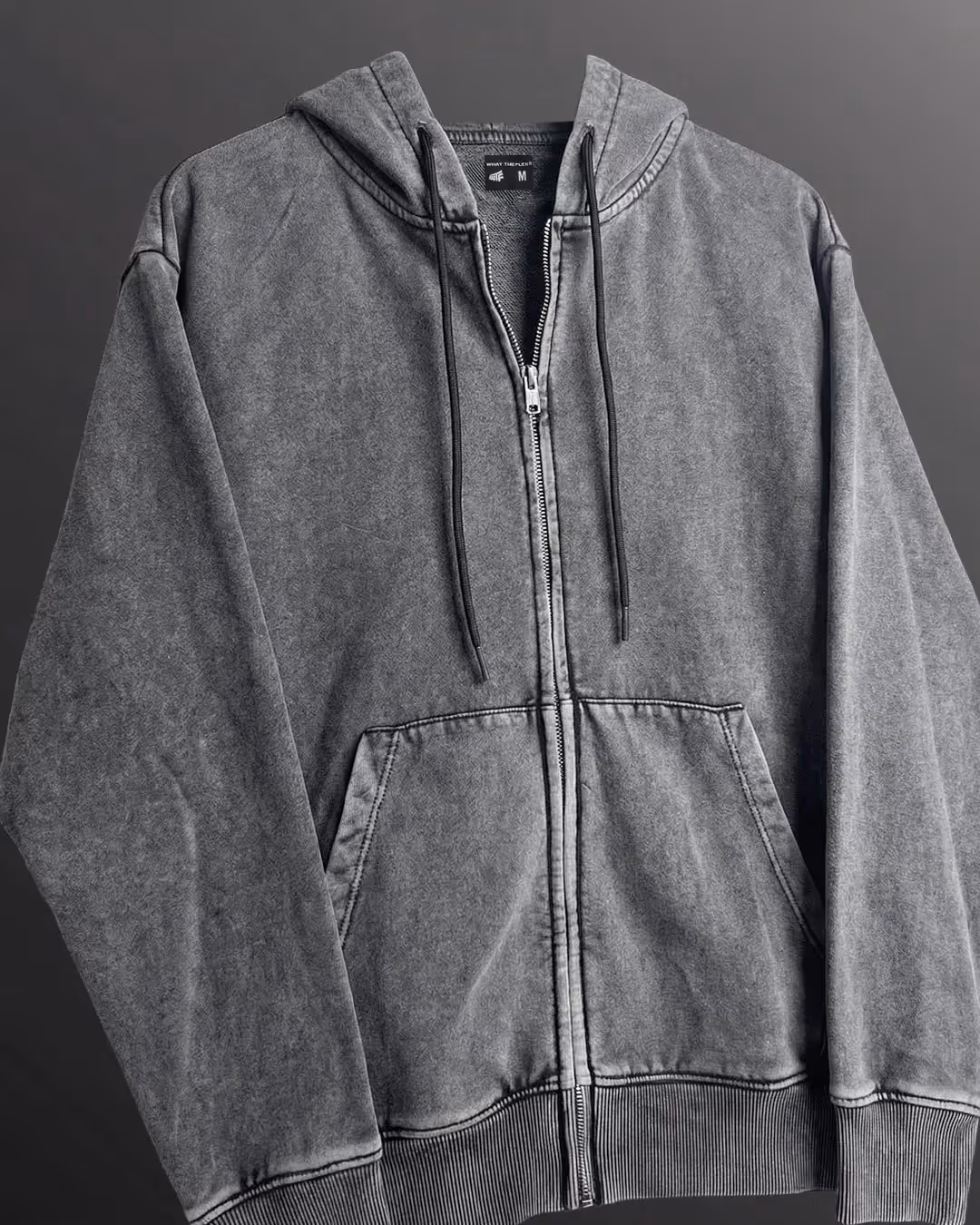 Smoke Grey Zipper Hoodie  image 4