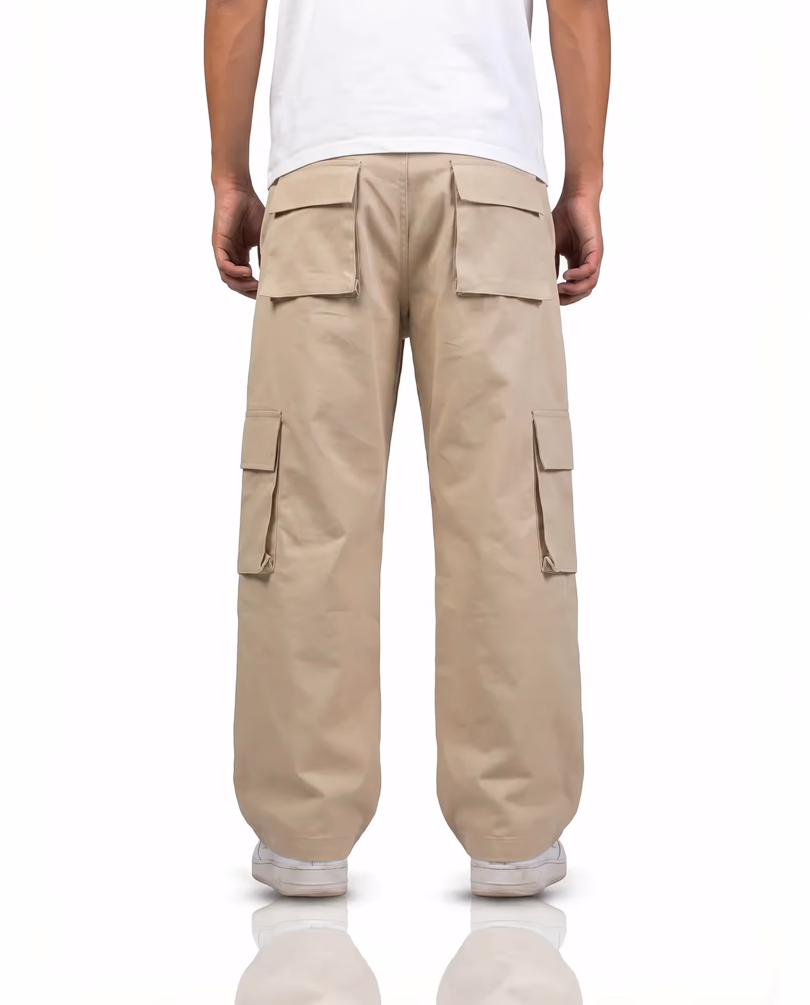 Solid Beige Unisex Cargo image 2