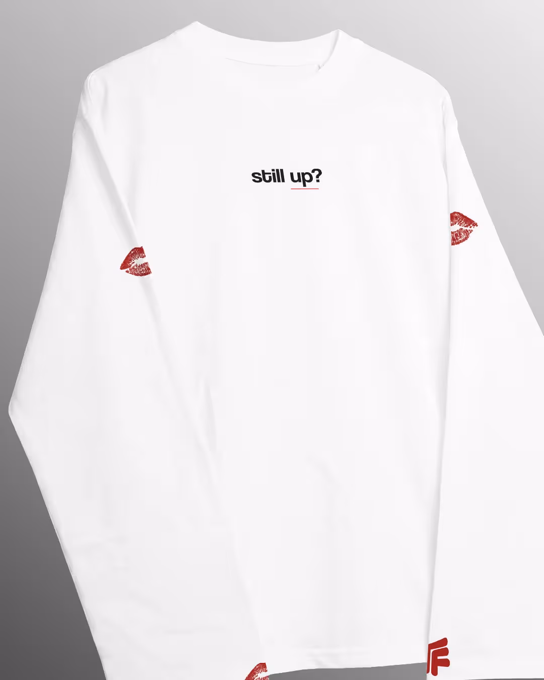 Still Up Full Sleeves Boxy-Fit White T-shirt image 6
