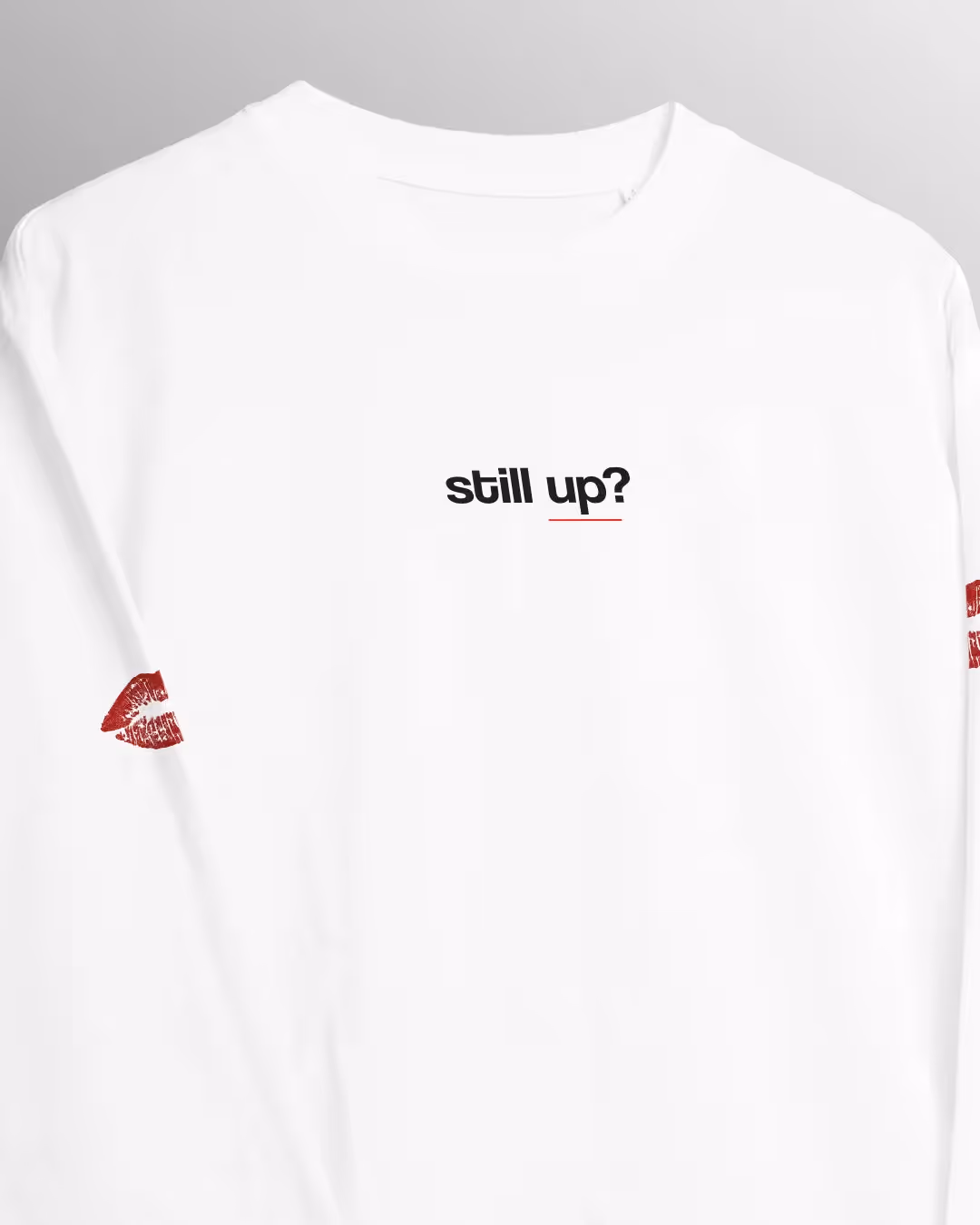 Still Up Full Sleeves Boxy-Fit White T-shirt image 7