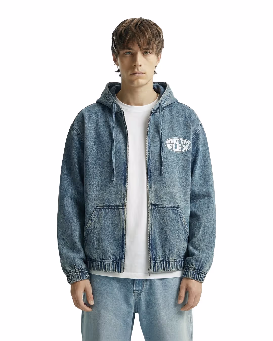 Street Blue Denim Hoodie image 3