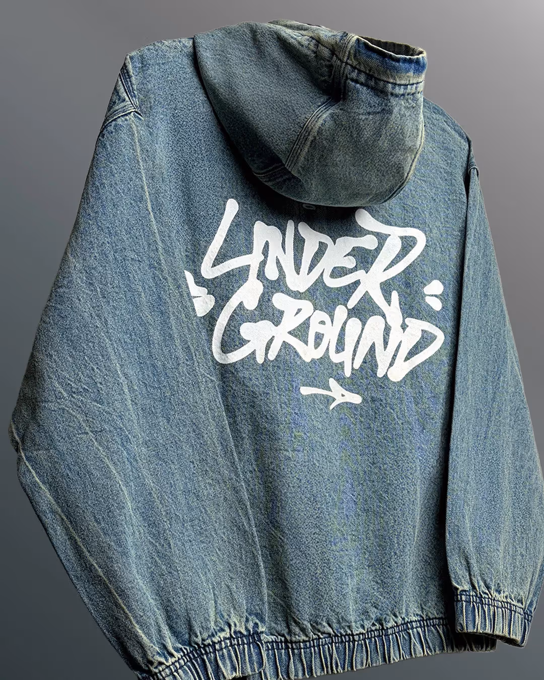 Street Blue Denim Hoodie image 4