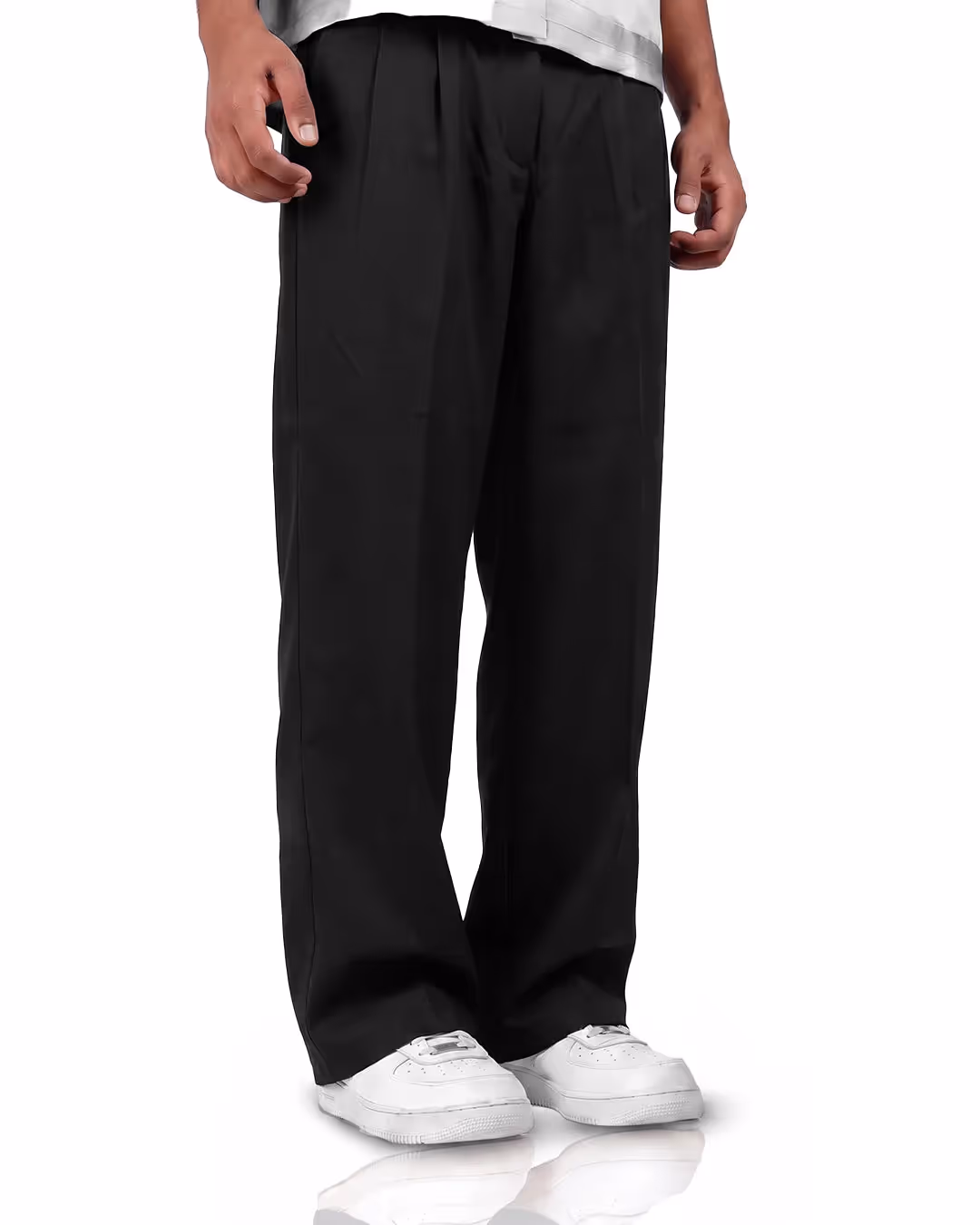 Structured Black Korean Pants image 2