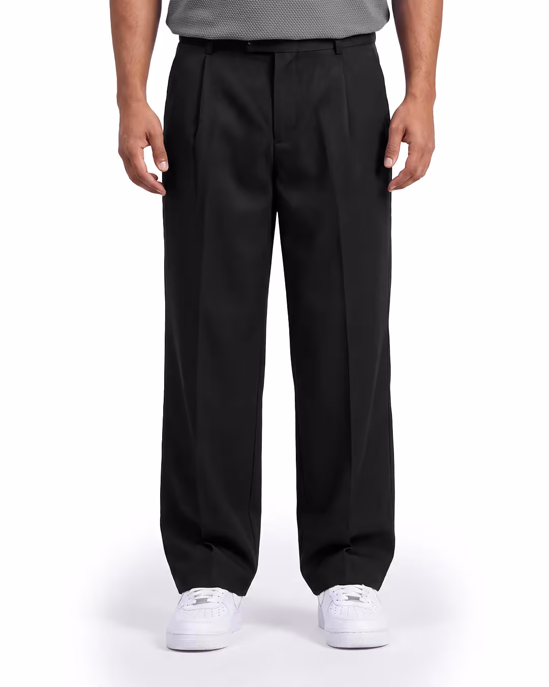 Structured Black Korean Pants image 6
