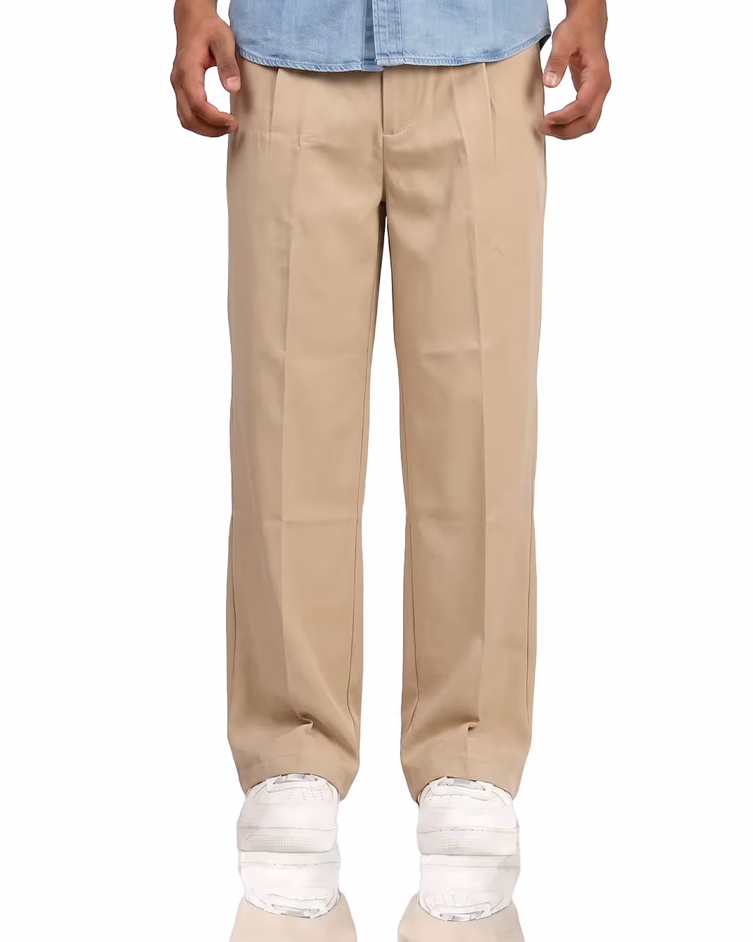 Structured Caramel Korean Pants image 6