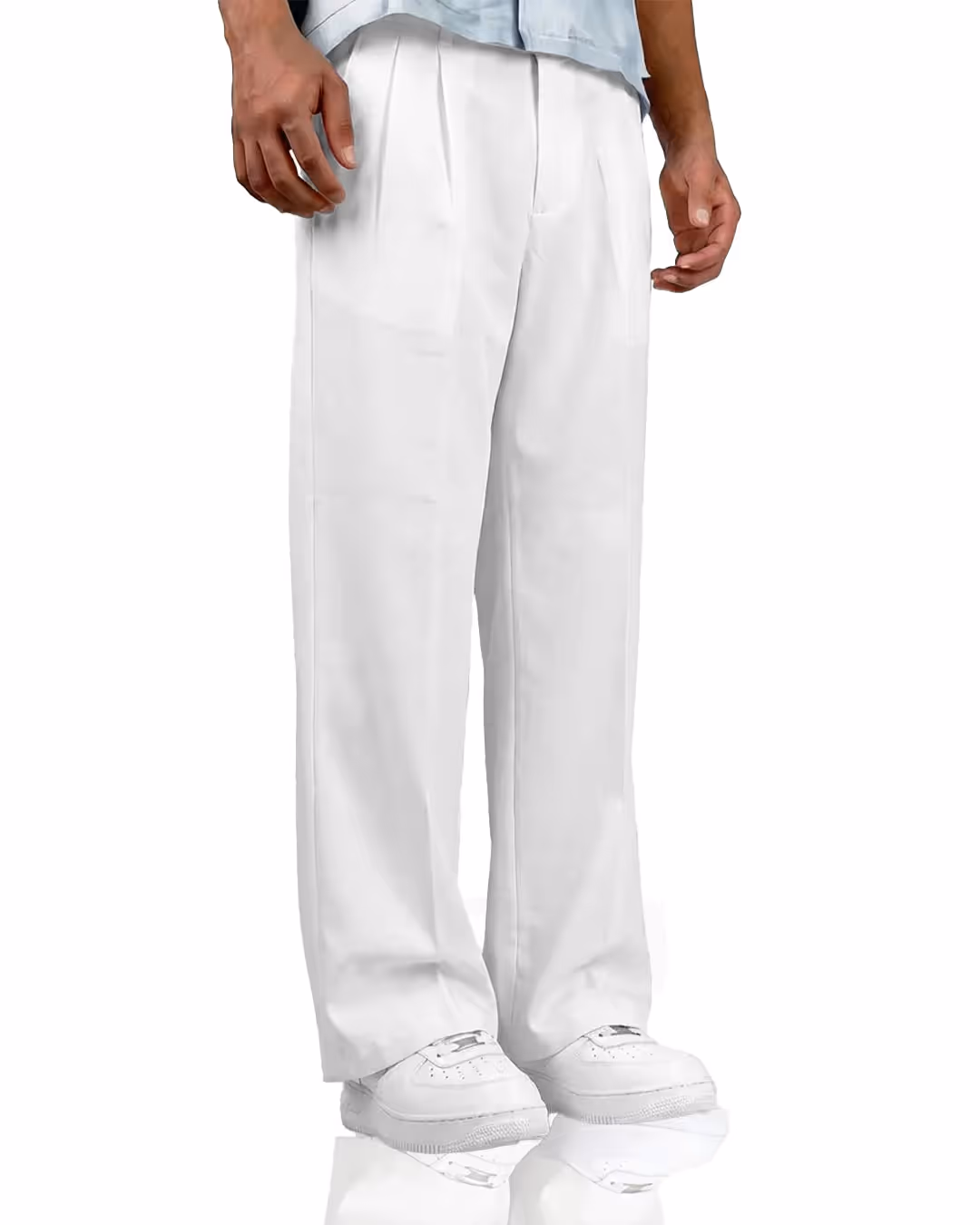 Structured Ivory Korean Pants image 2