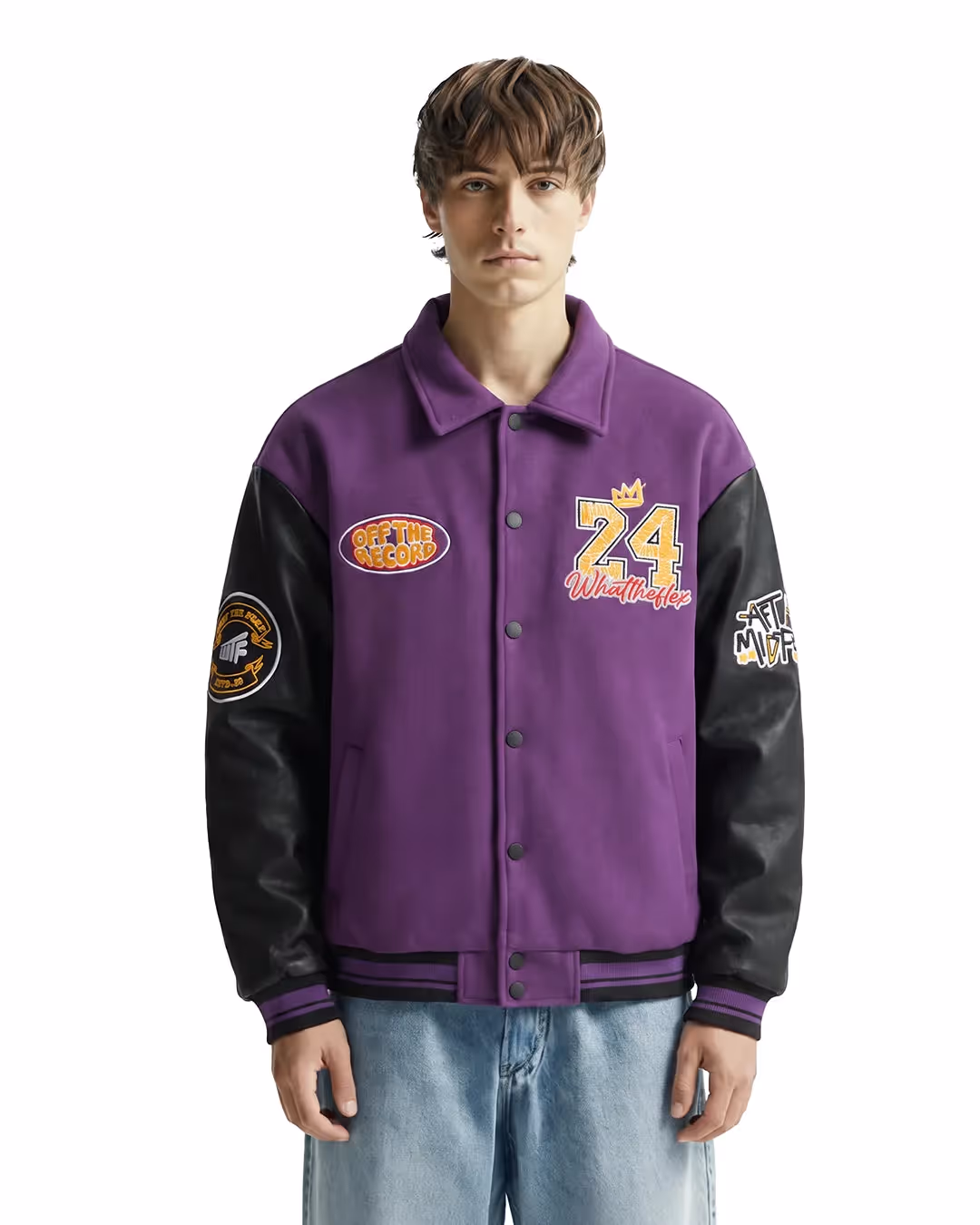 Take The Shot Purple Varsity Jacket image 1