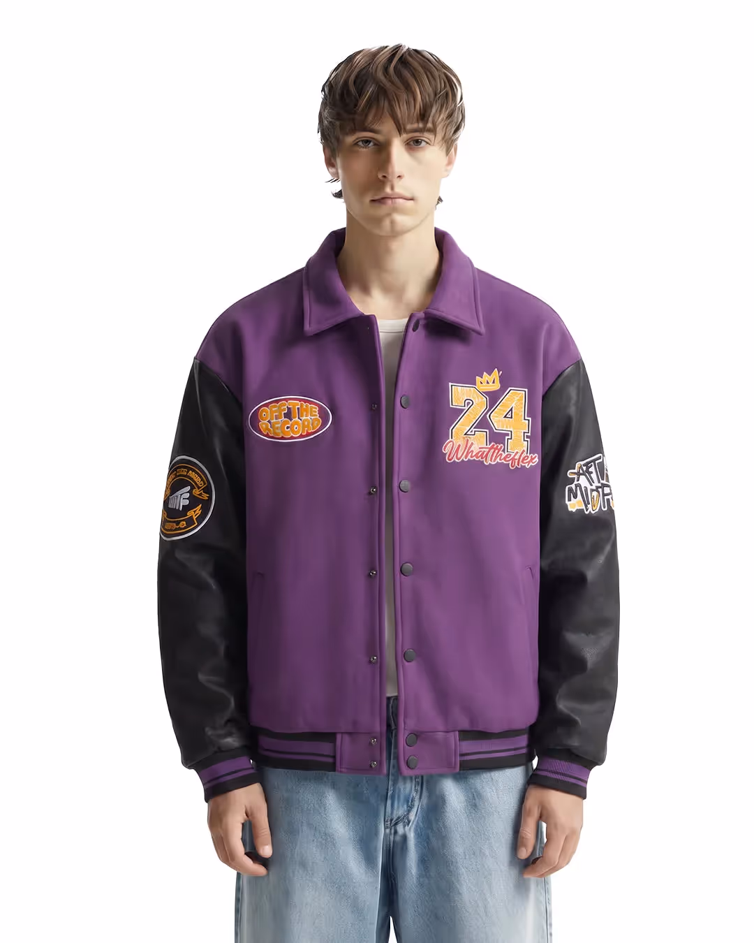 Take The Shot Purple Varsity Jacket image 3
