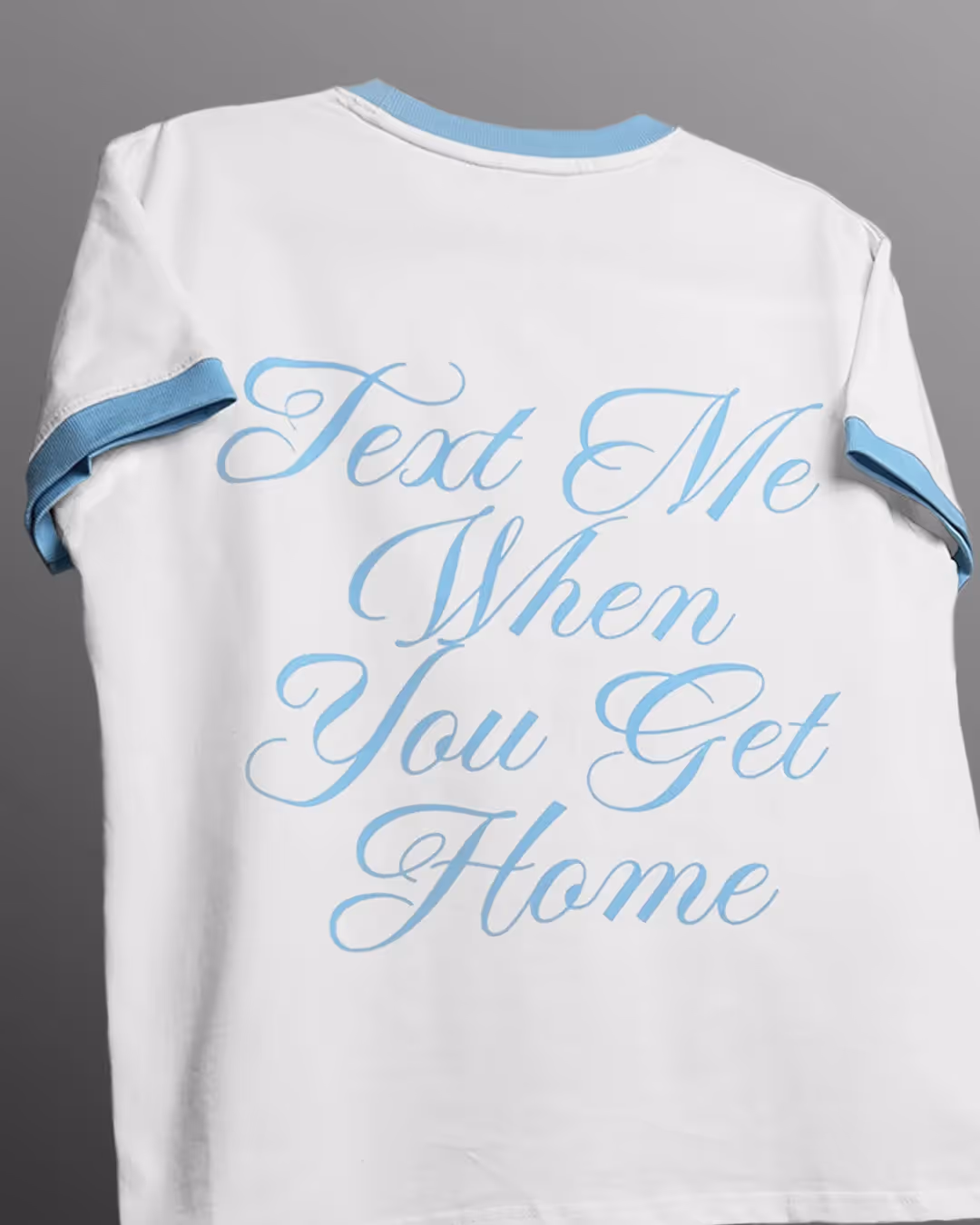 Text Me Slim Fit Ringer White T-shirt image 3