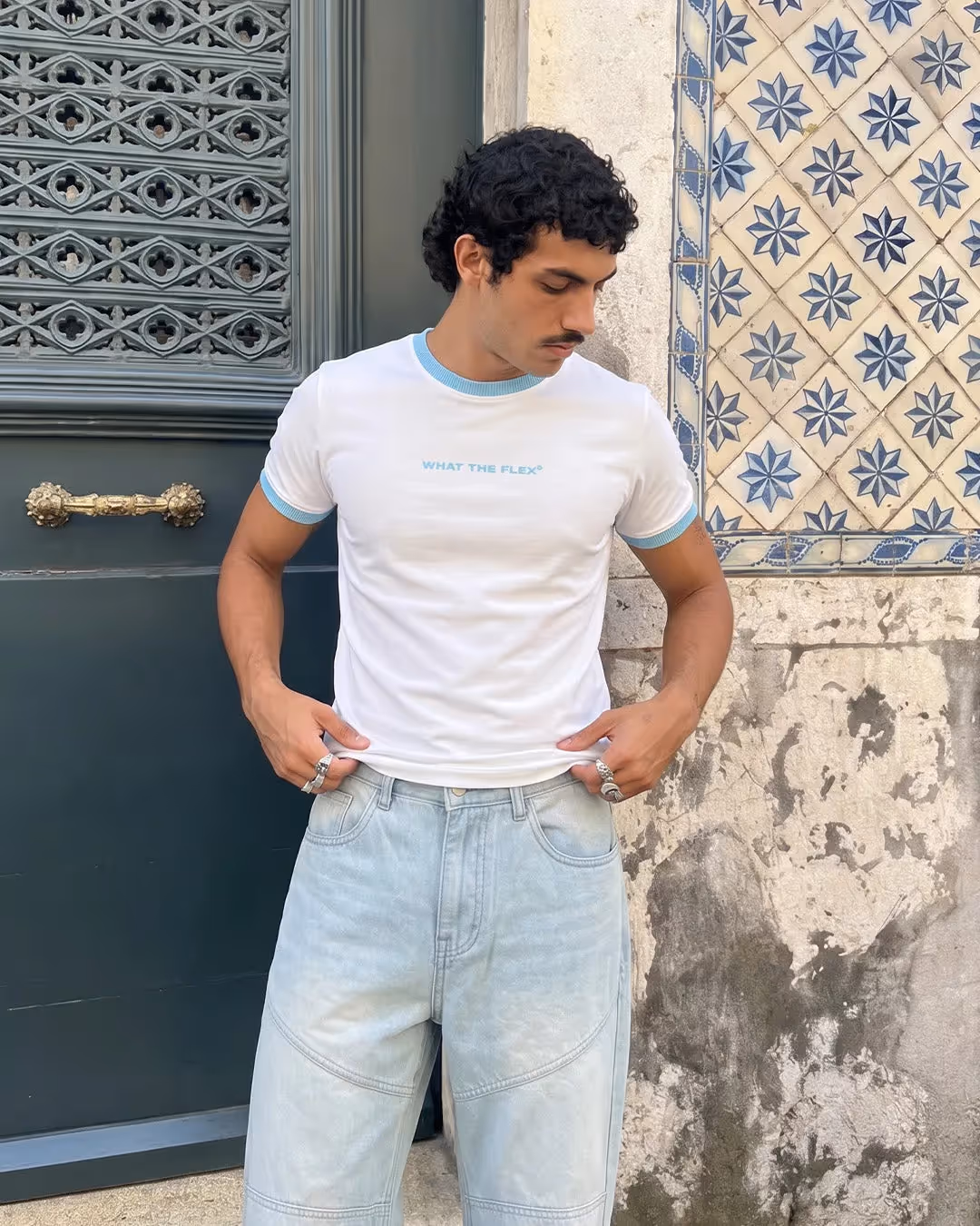 Text Me Slim Fit Ringer White T-shirt image 4