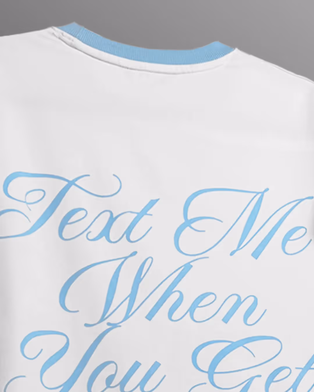 Text Me Slim Fit Ringer White T-shirt image 5