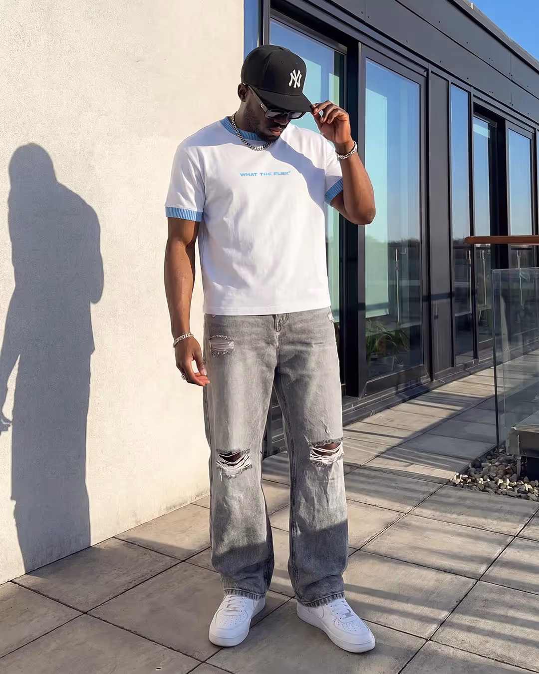 Text Me Slim Fit Ringer White T-shirt image 6