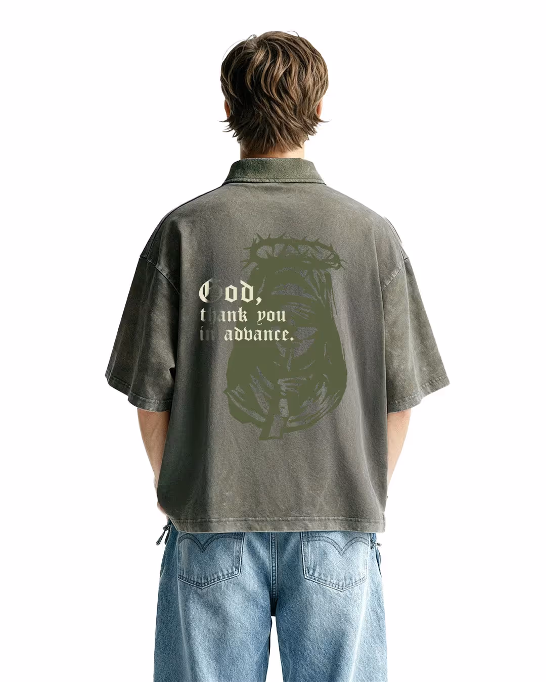 Thank God Acid Wash Polo  image 1