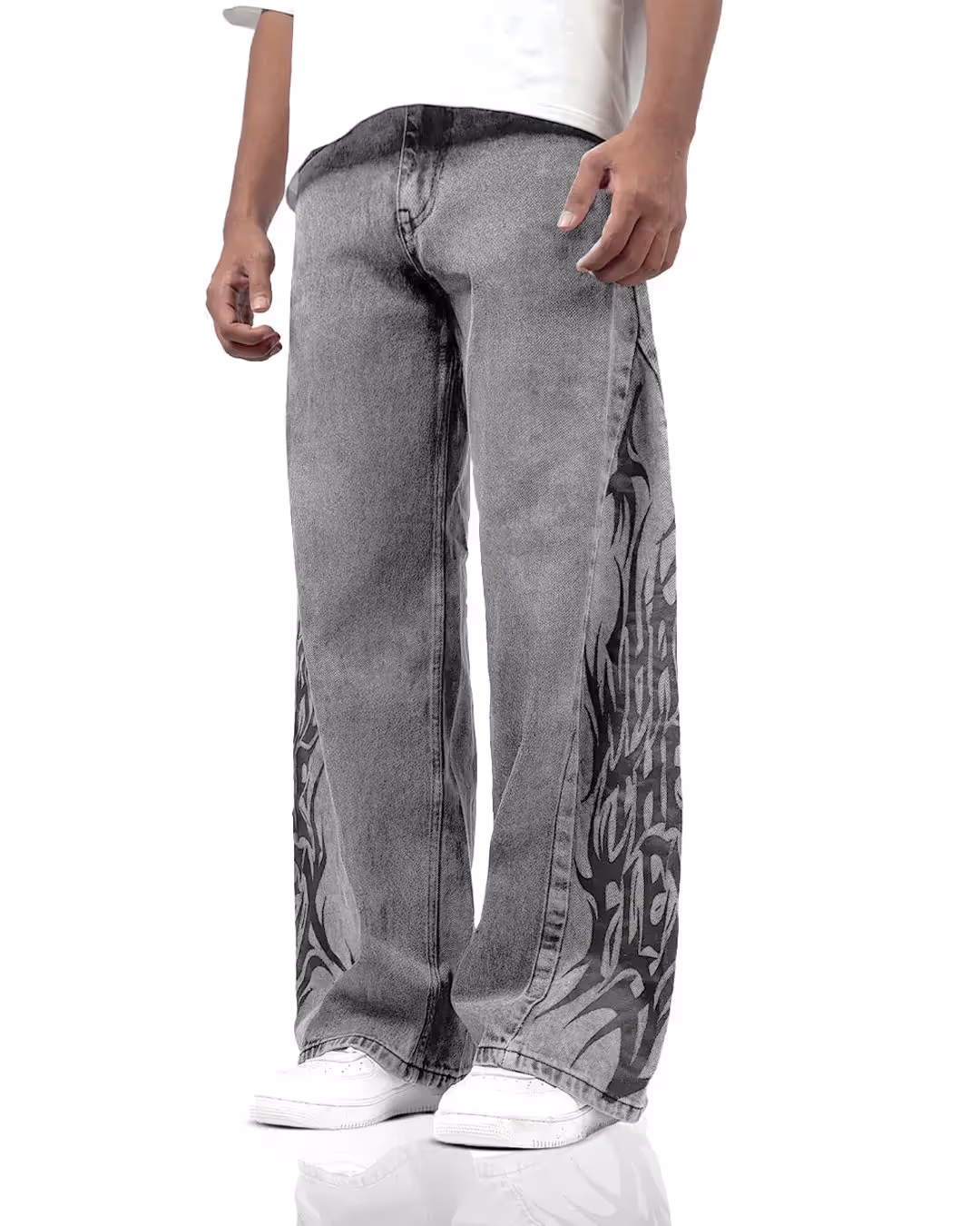 The Flex Symbol Grey Baggy Jeans image 1