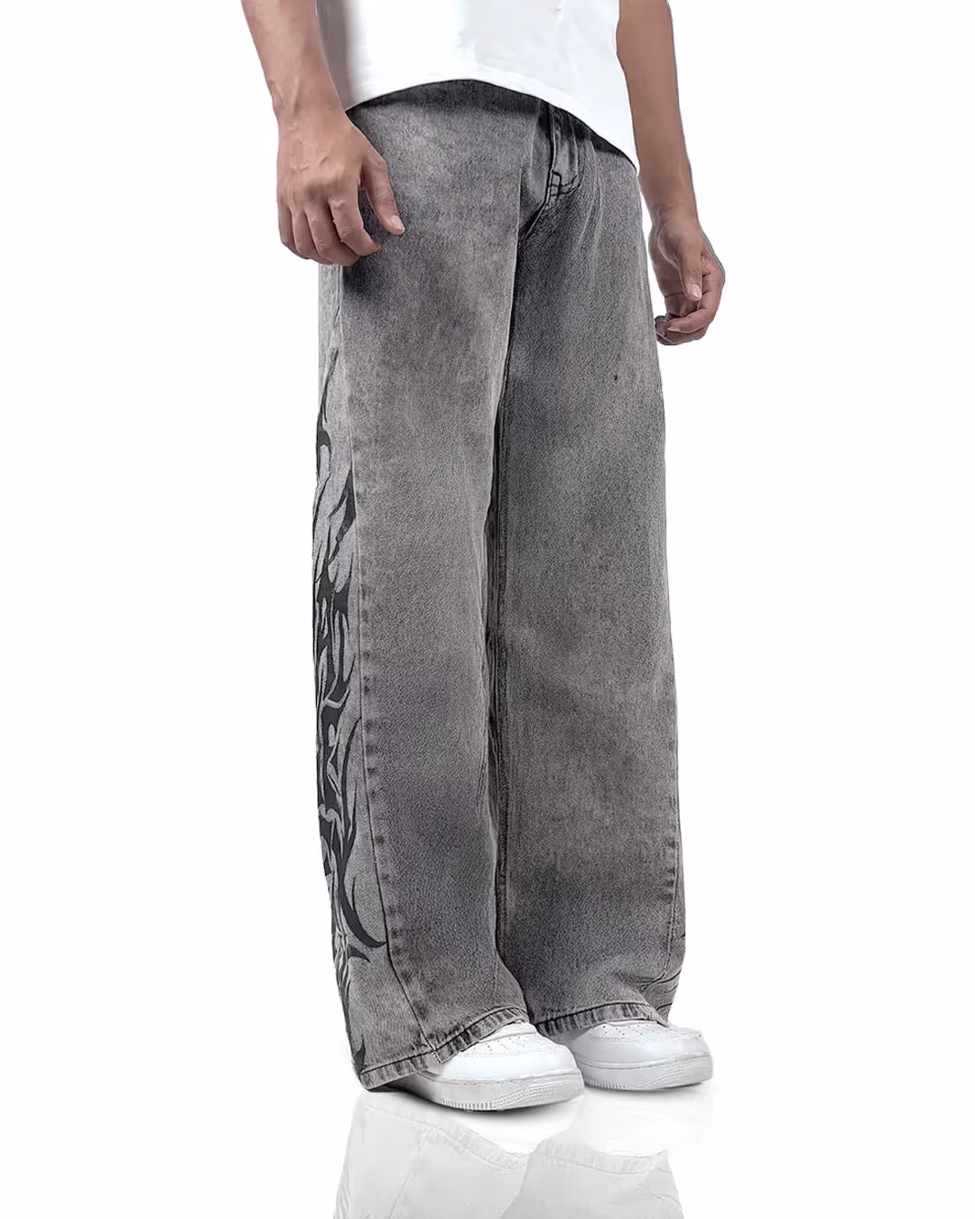 The Flex Symbol Grey Baggy Jeans  image 3
