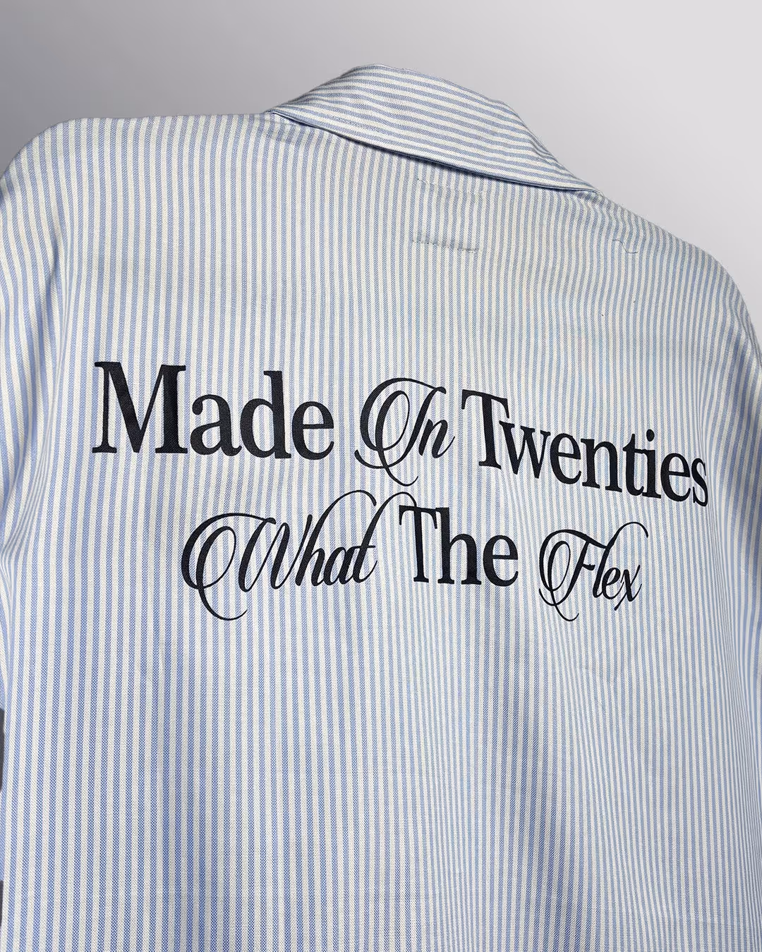 Twenties Blue and White Full Sleeves Striped Shirt image 7