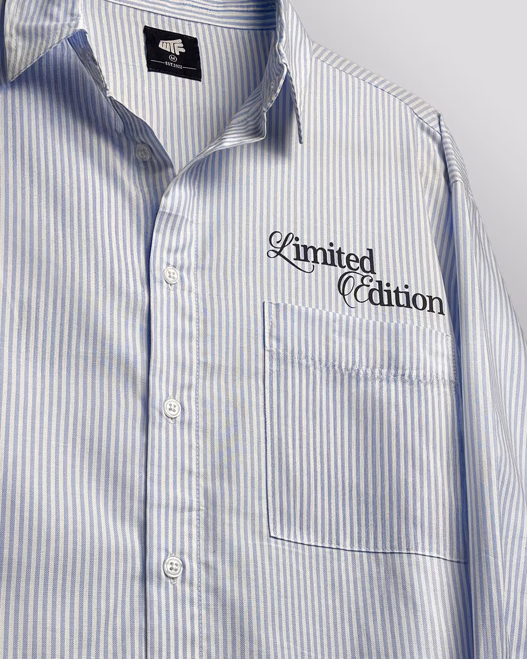 Twenties Blue and White Full Sleeves Striped Shirt image 8