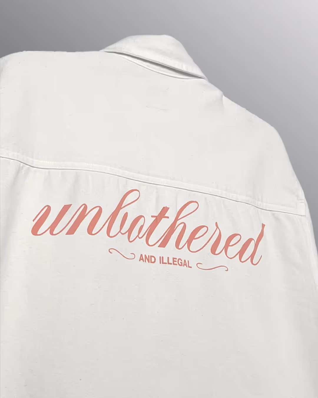 Unbothered Cream Half Sleeve Denim Shirt image 5