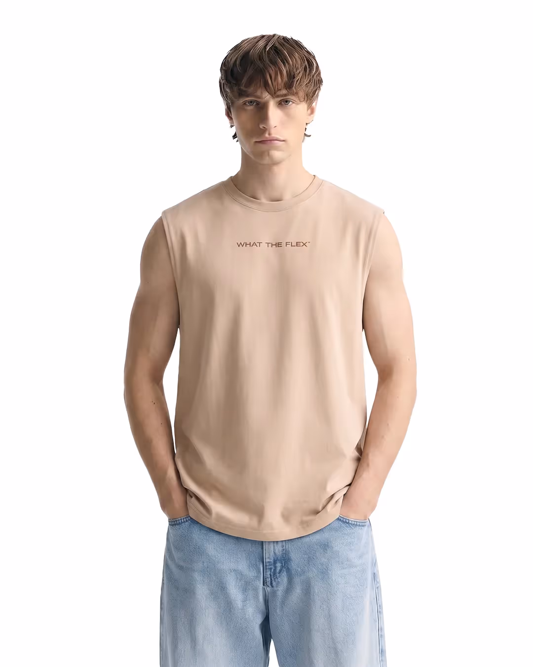 Uncommon Brown Cotton Boxy Vest image 1