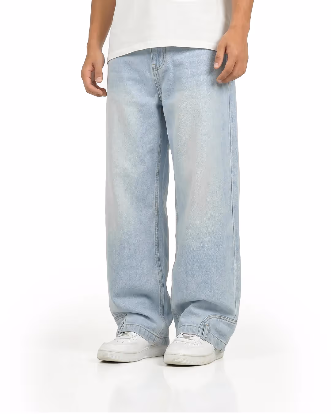 Upside Down Frost Blue Baggy Jeans image 1