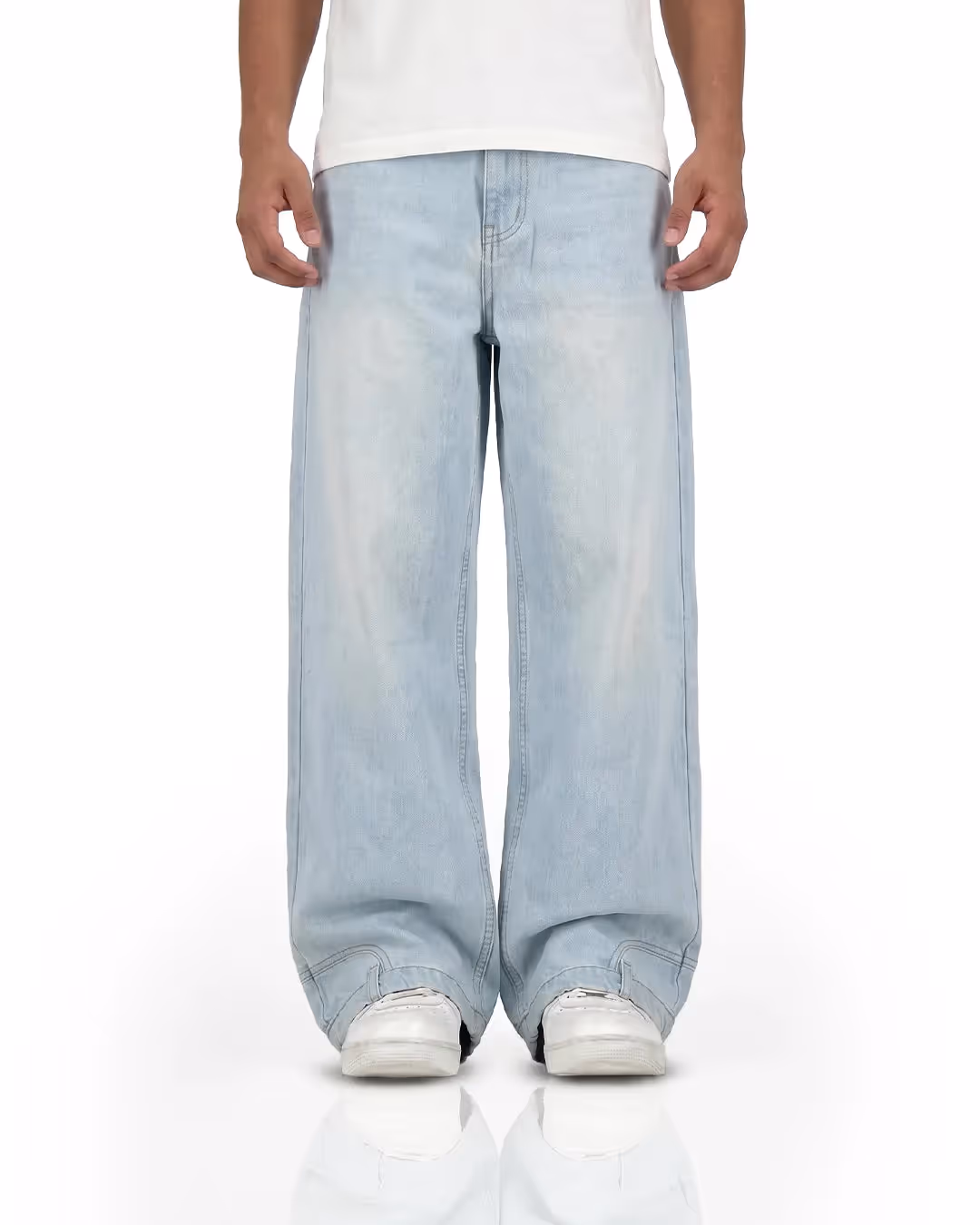 Upside Down Frost Blue Baggy Jeans image 2