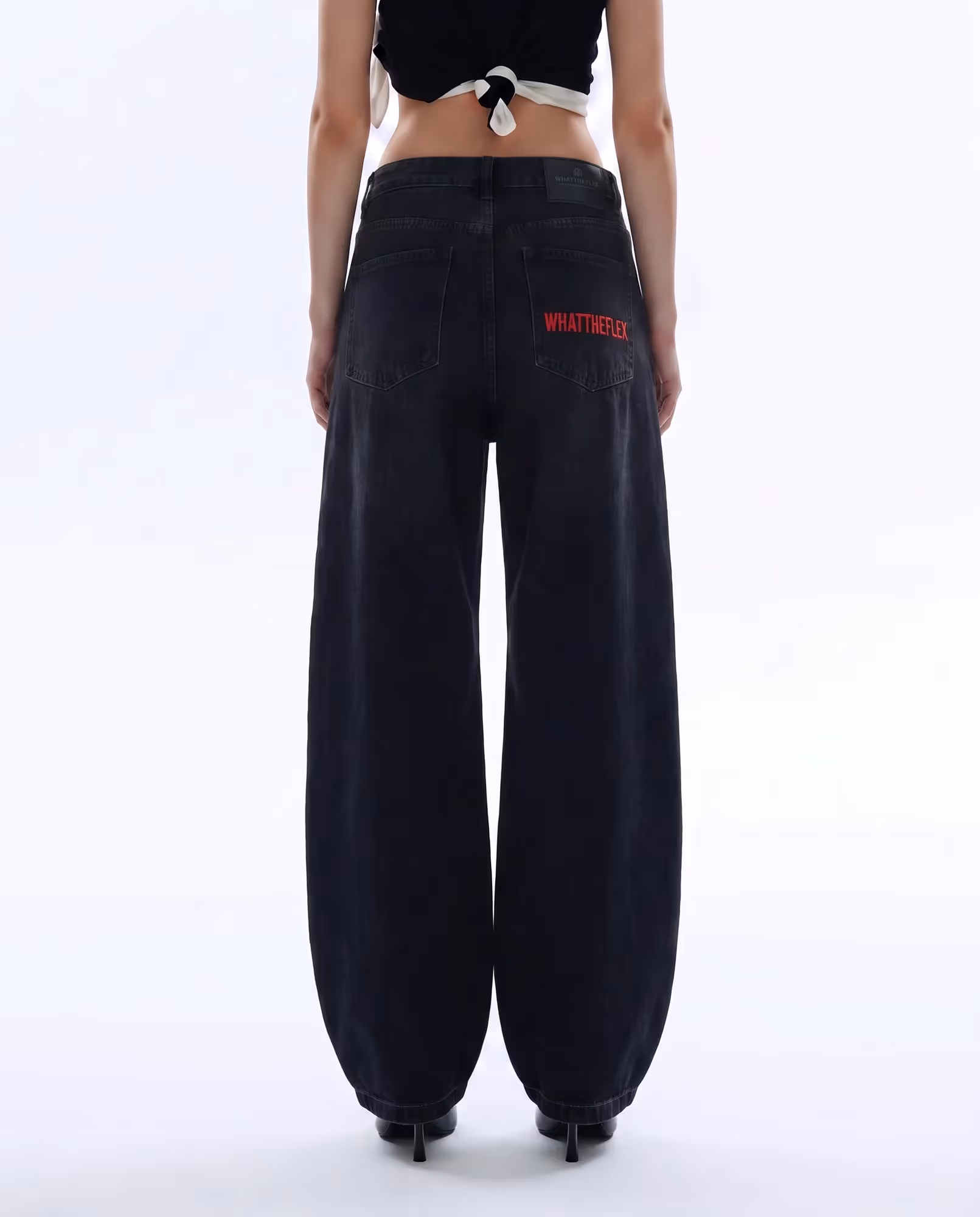 Veins Black Baggy Jeans  image 3