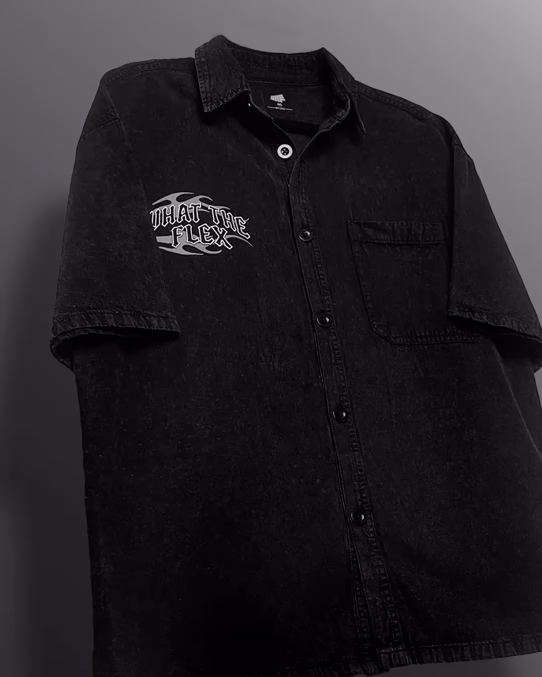 Vengeance Black Half Sleeve Denim Shirt image 4