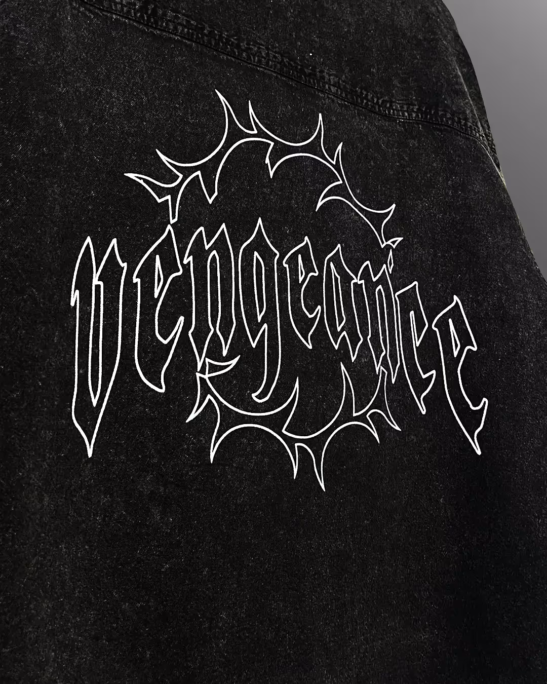 Vengeance Black Half Sleeve Denim Shirt image 7