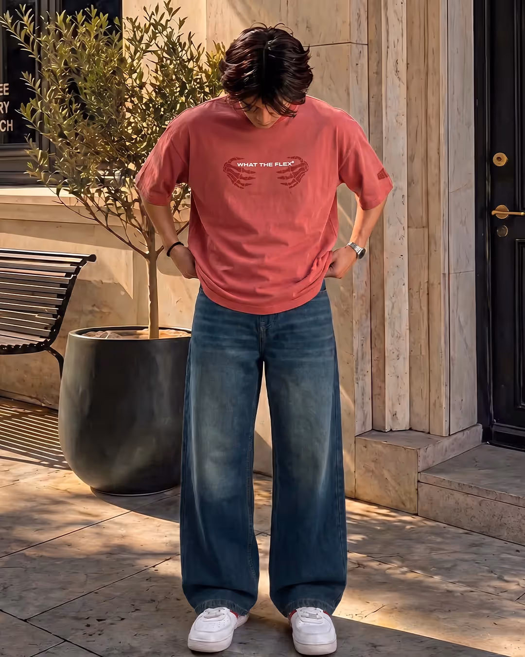 Void Blue Panel Baggy Jeans  image 7