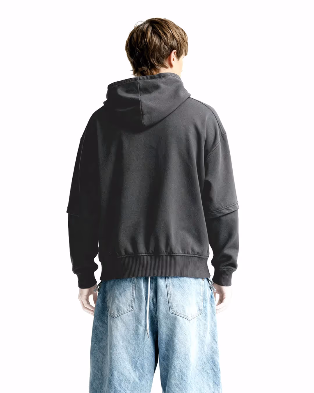 Washed Out Black Boxy-Fit Hoodie image 2