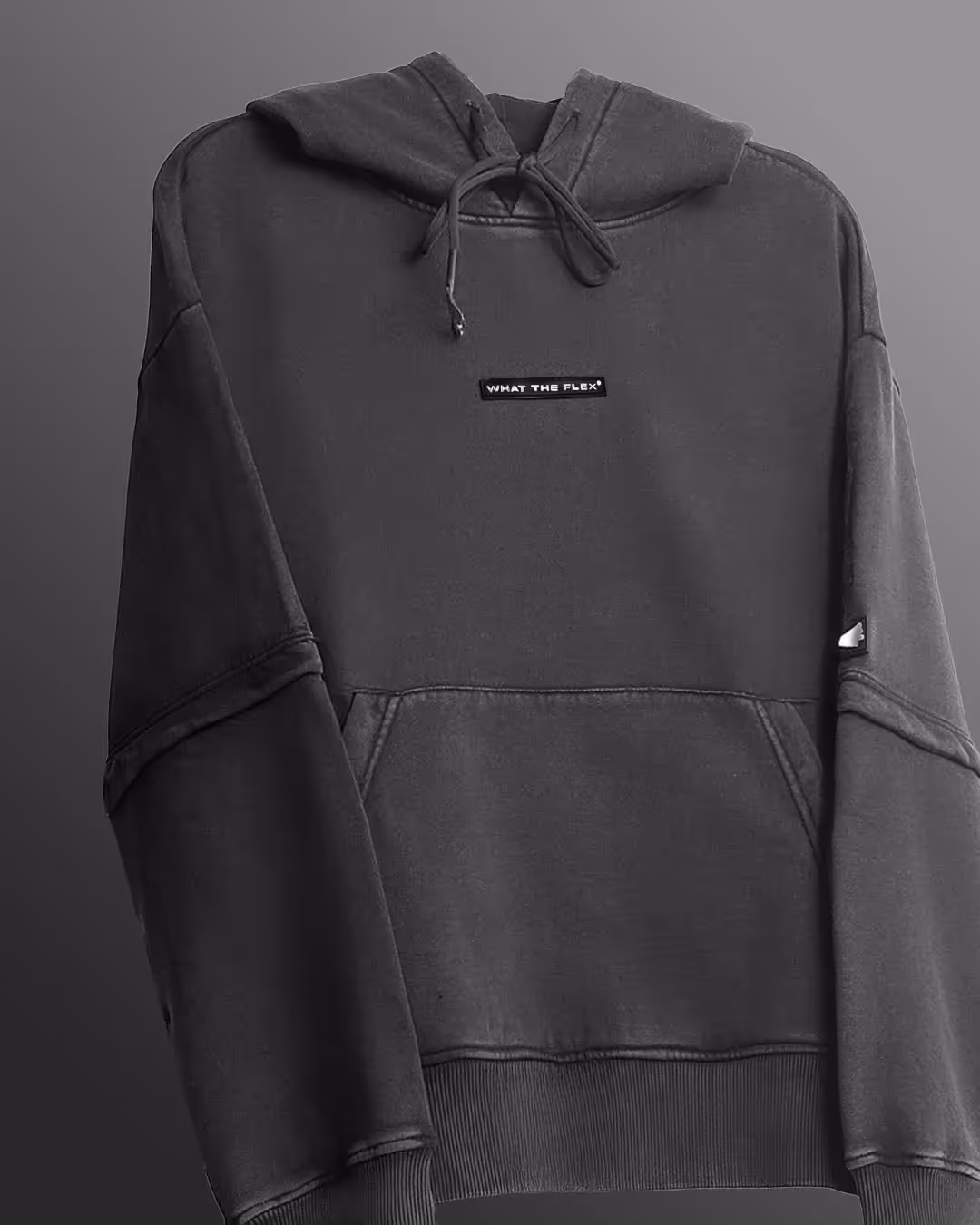 Washed Out Black Boxy-Fit Hoodie image 3