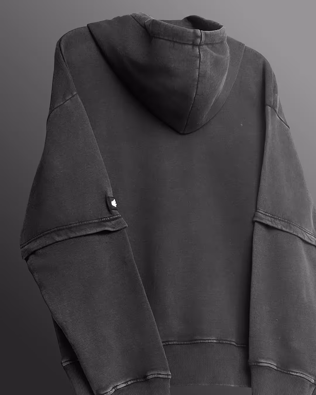 Washed Out Black Boxy-Fit Hoodie image 4