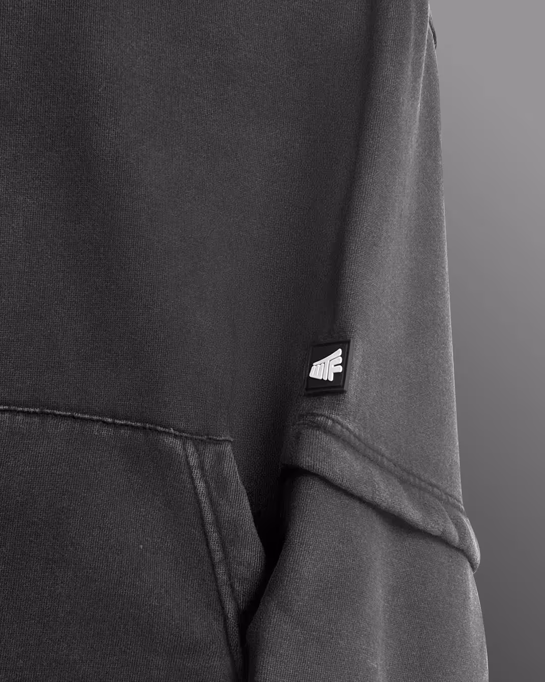 Washed Out Black Boxy-Fit Hoodie image 5