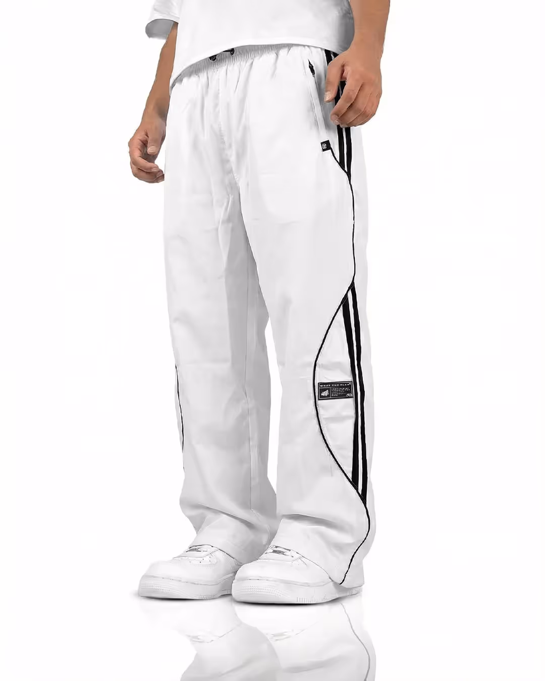 White Arc Parachute Pants image 1