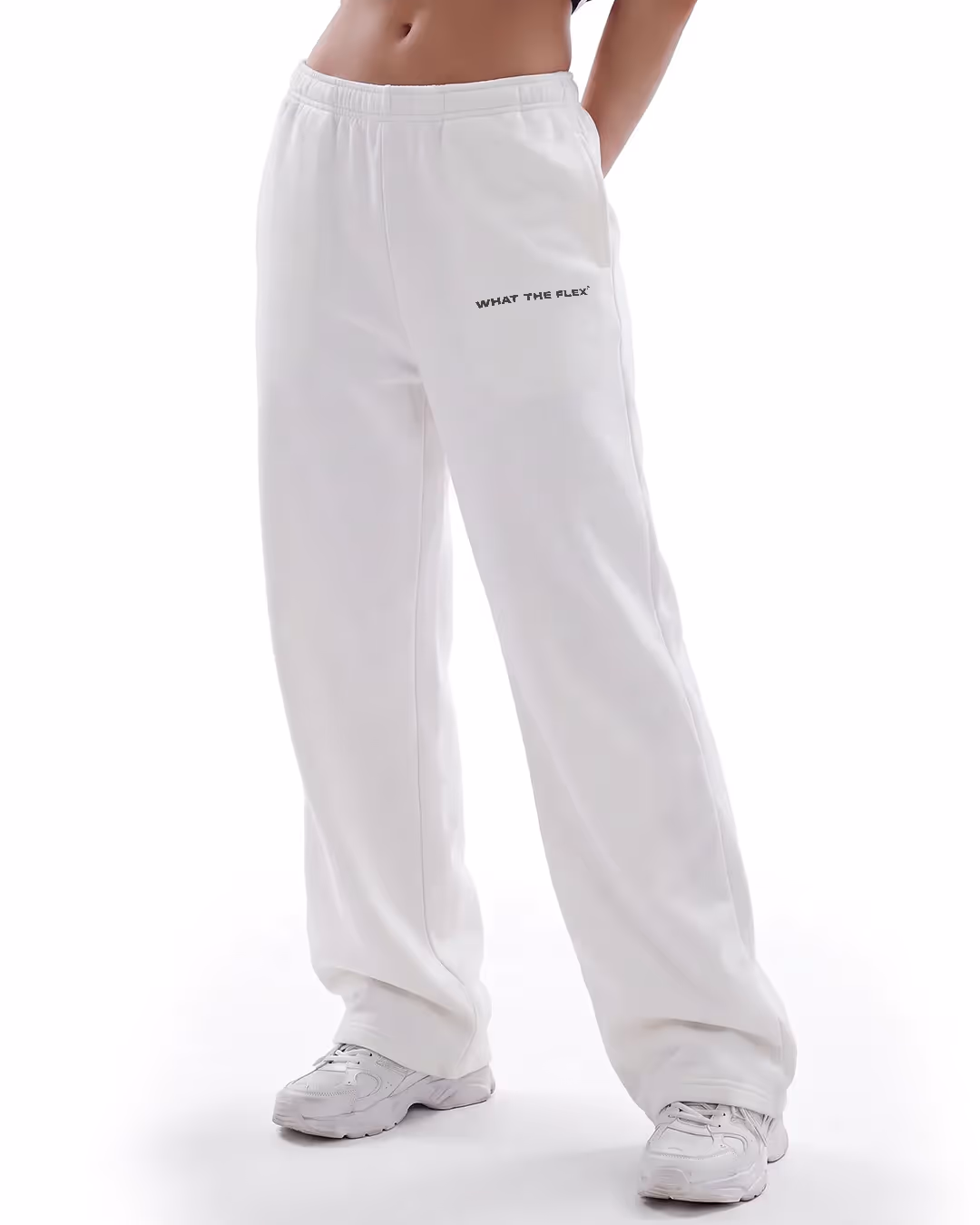 White Essential Cotton Pants image 1