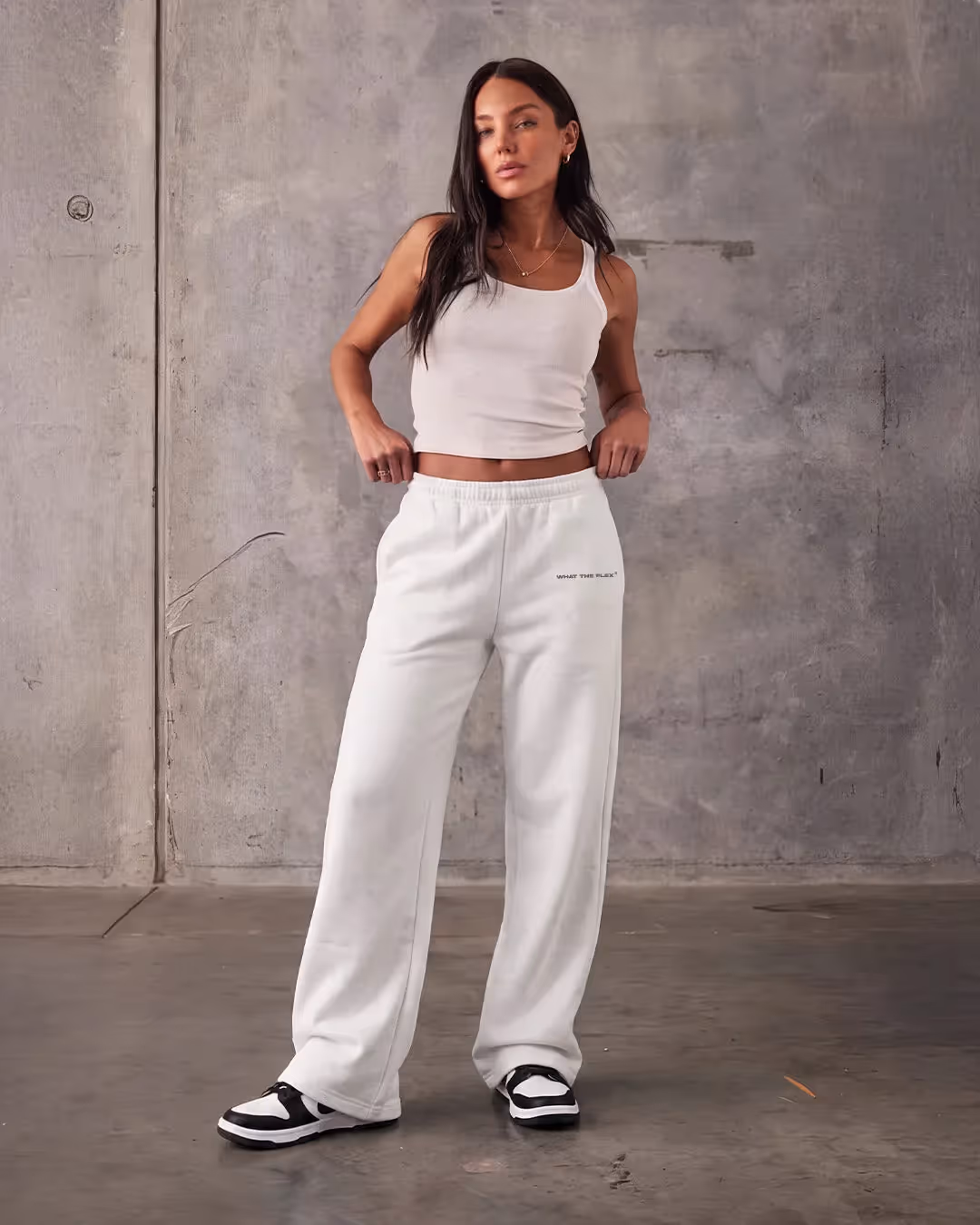 White Essential Cotton Pants  image 2