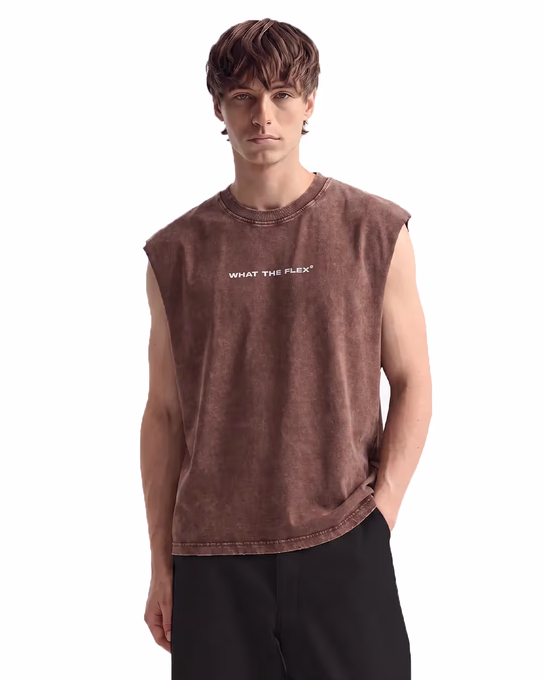 Wildside Brown Acid Wash Boxy Vest image 1