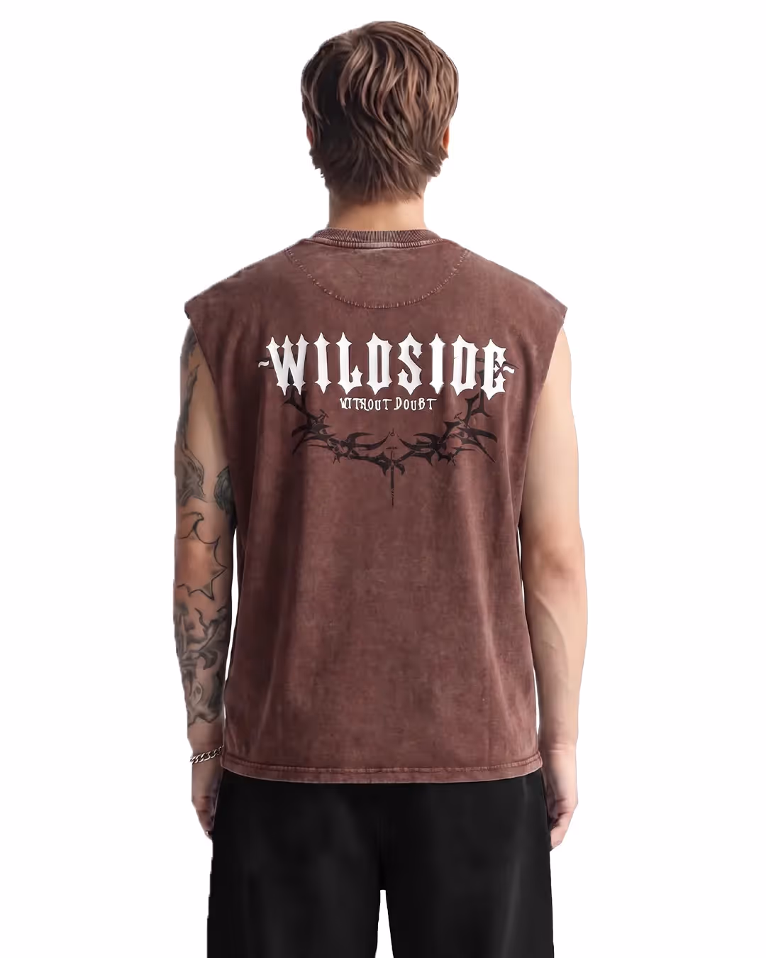 Wildside Brown Acid Wash Boxy Vest  image 2