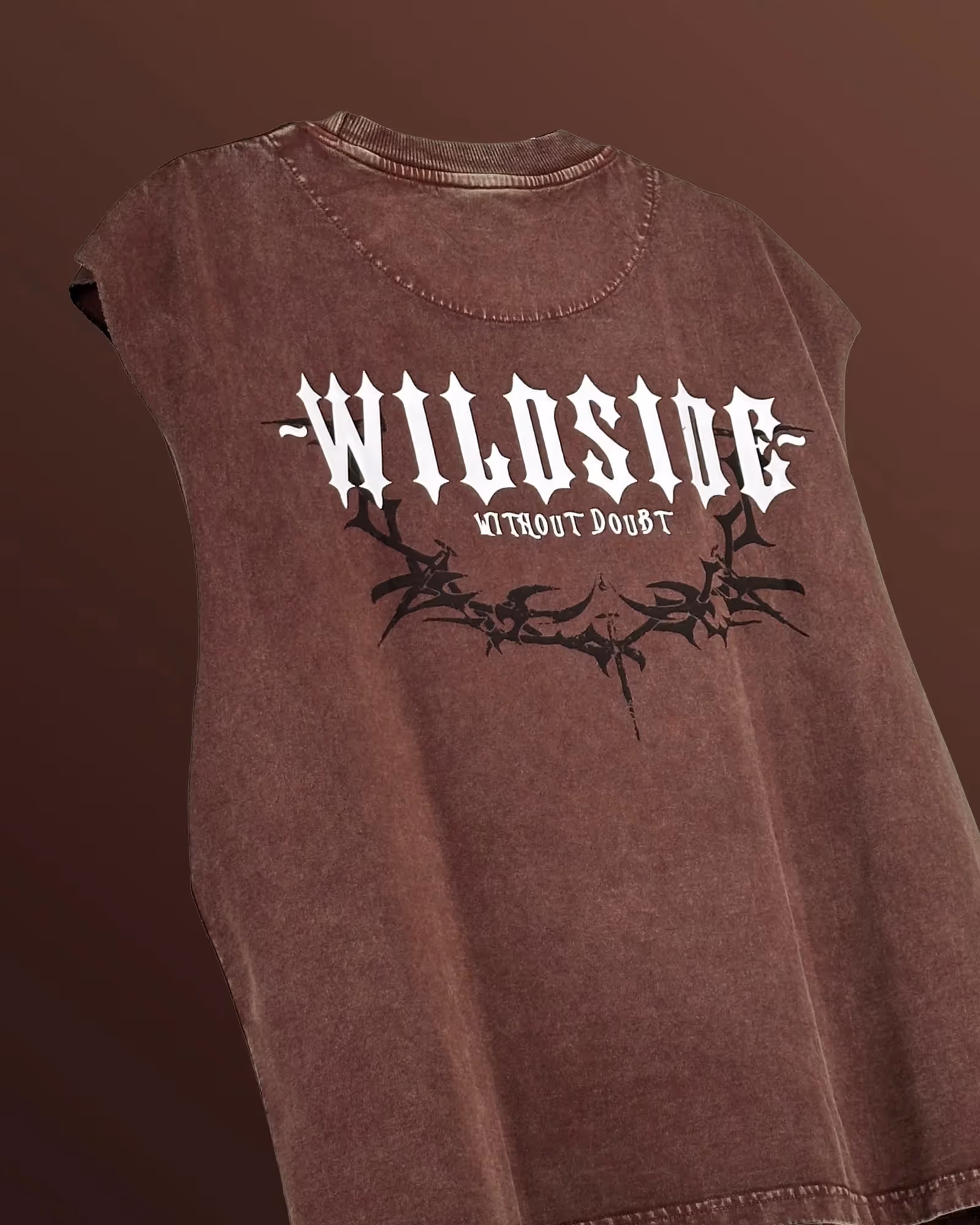 Wildside Brown Acid Wash Boxy Vest  image 3