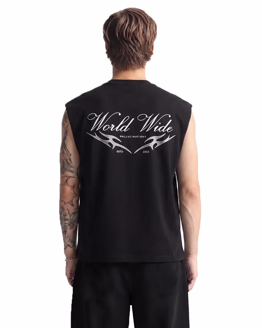Worldwide Black Cotton Boxy Vest  image 2