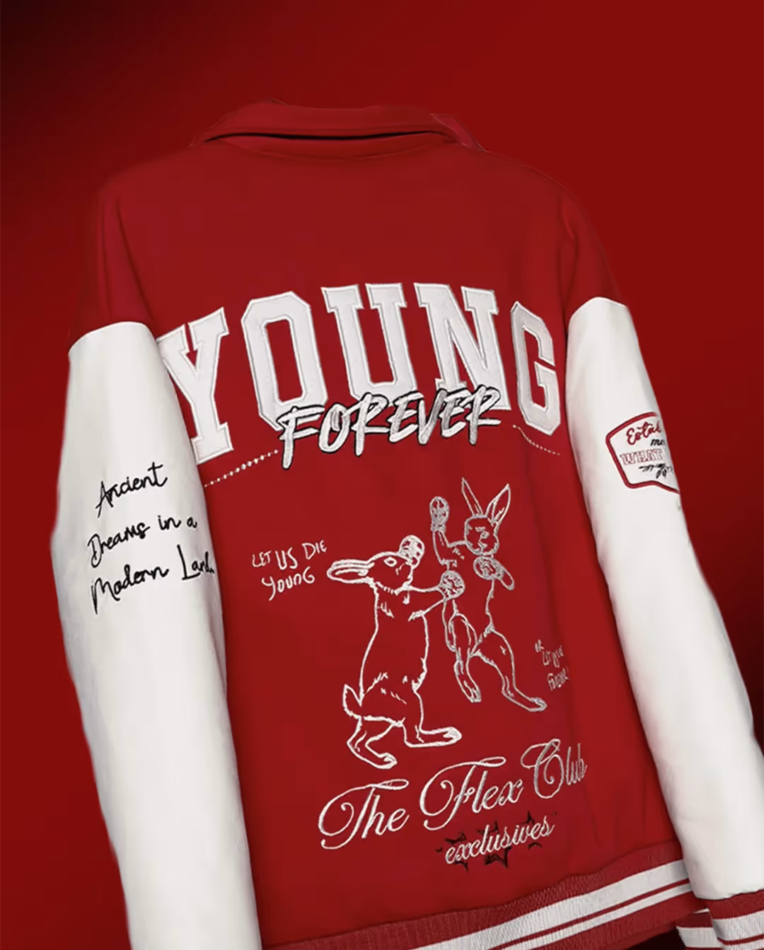 Young Forever Red Varsity Jacket image 3