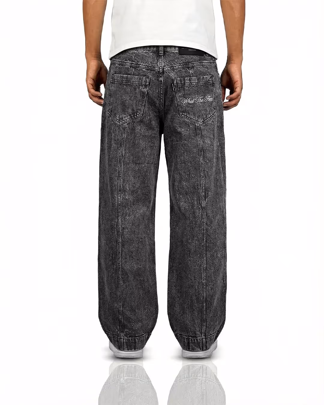Zipper Denim Baggy Jeans image 7